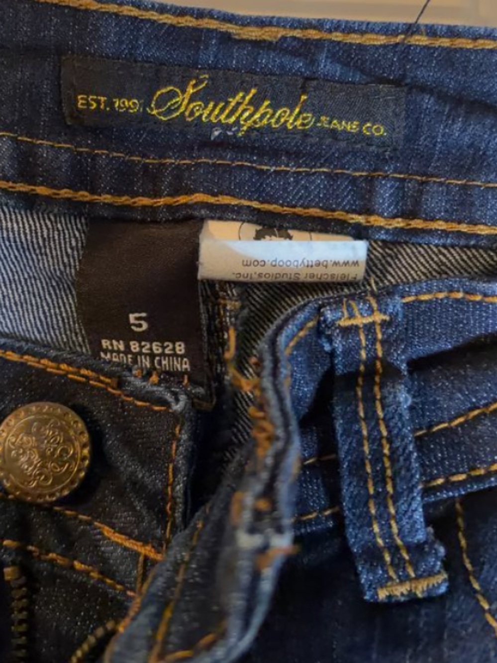 South Pole Dark Blue Jeans with Betty Boop Embroidery - Picture 2 of 3